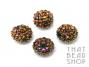 Copper Iris Resin Pave Rhinestone Beads - 14mm